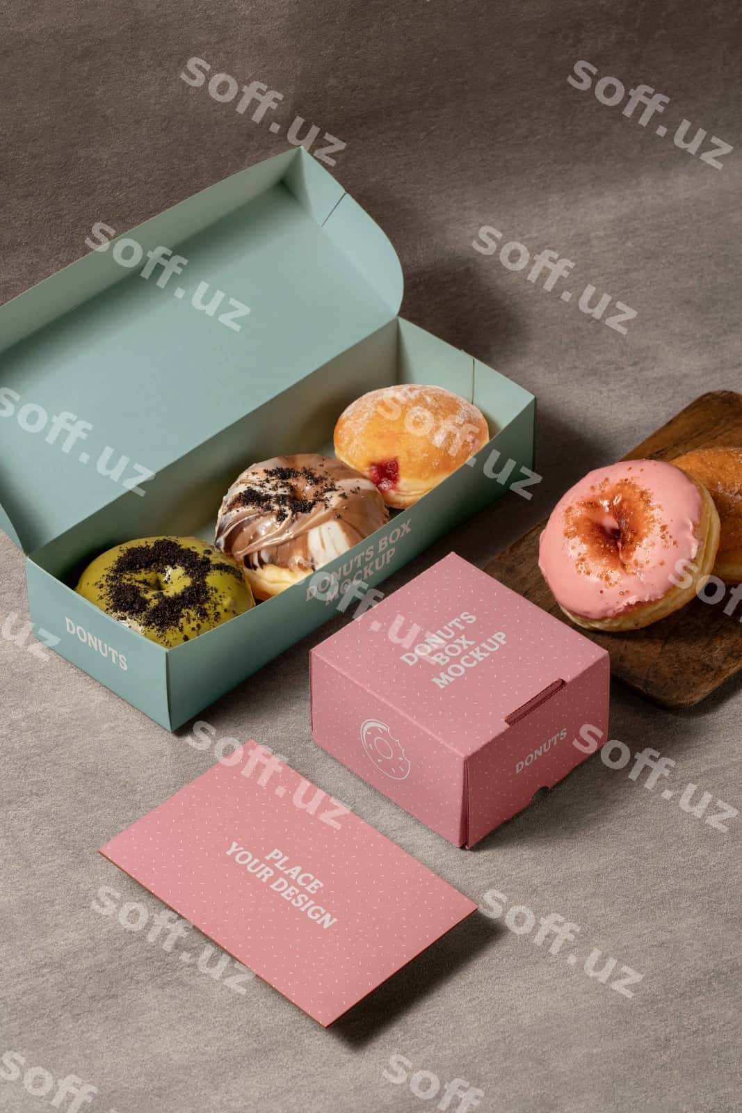 Donut qutisi mockup dizayni | Donut box mockup design 1