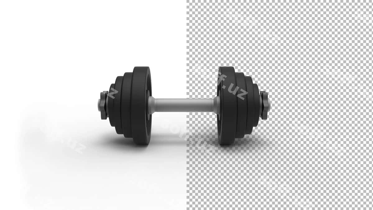 Dumbell front ko'rinish soya bilan 3D render | Dumbbell front view with shadow 3d render 1