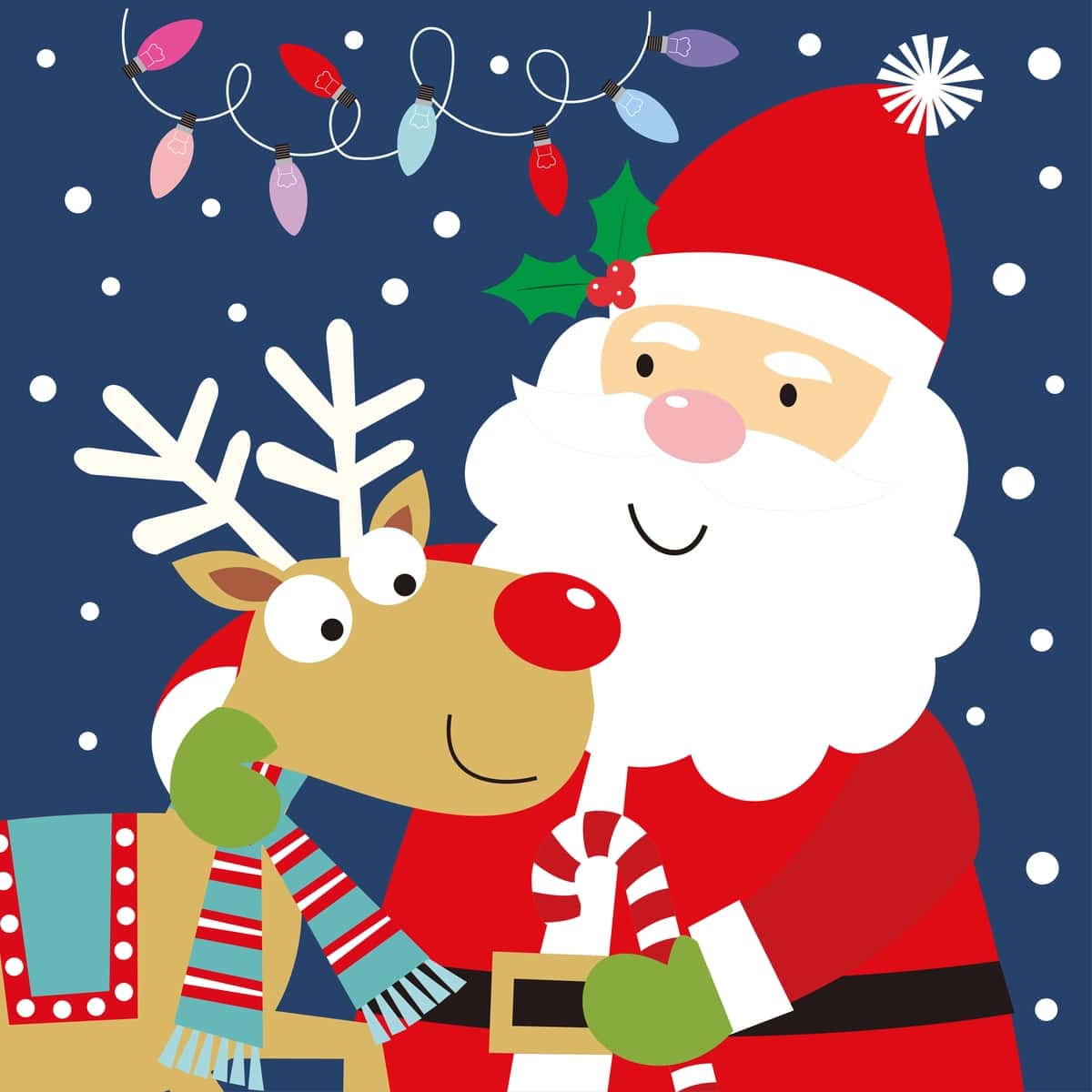 Santa bug'usi bilan Rojdestvo kartasi | Christmas card with santa reindeer 1