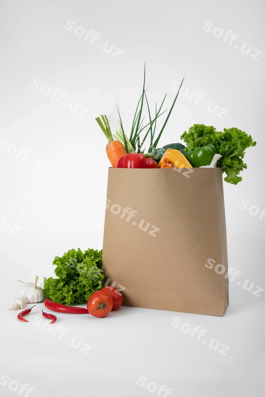 Ekologik do'st katta hajmli qog'oz po'shata namunasi | Eco friendly bulk paper bag mock up 1