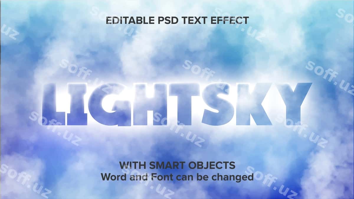 Tahrirlanadigan tutun matni effekti | Editable smoke text effect 1