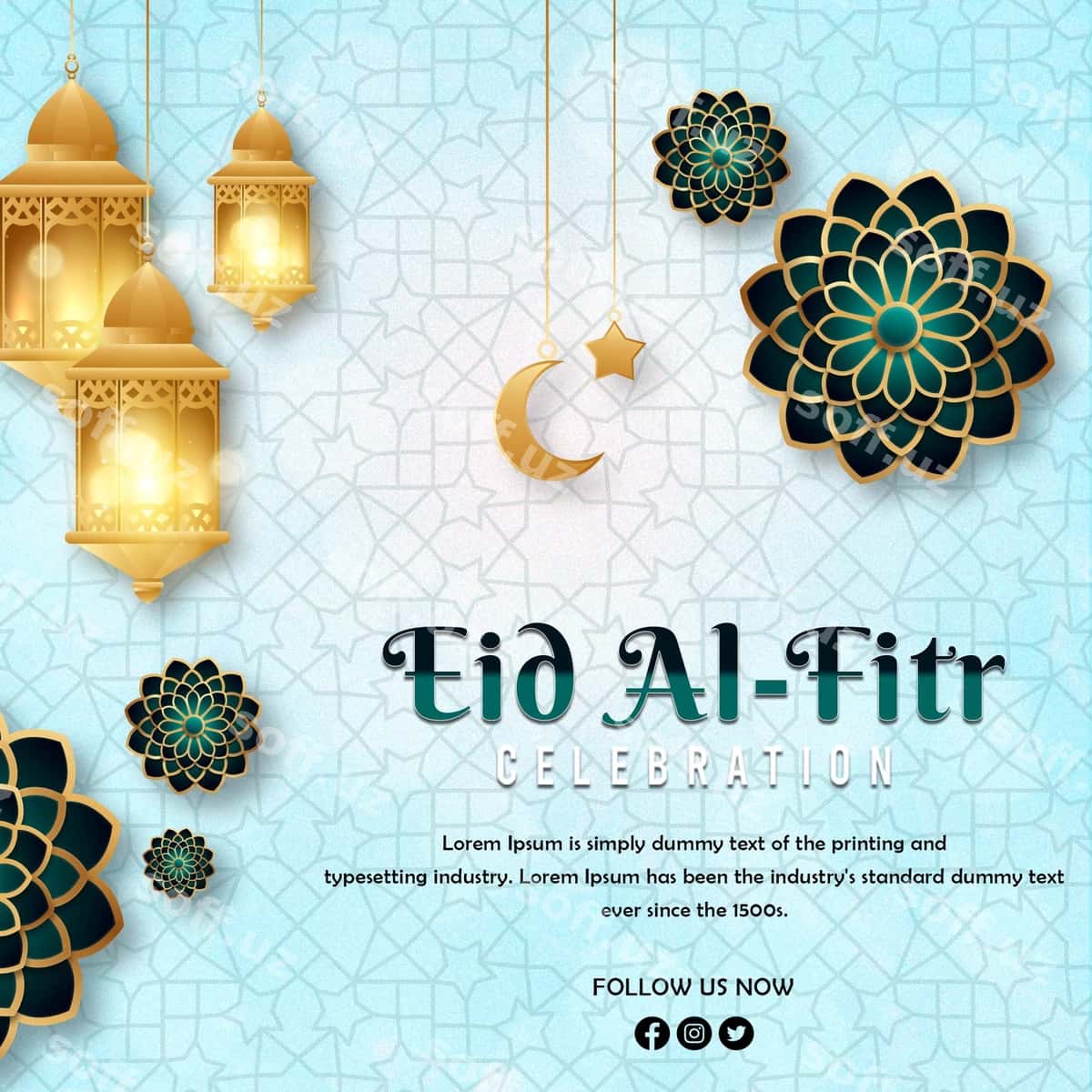 Ramazon tongi dizayn shabloni | Eid alfitra design template 1