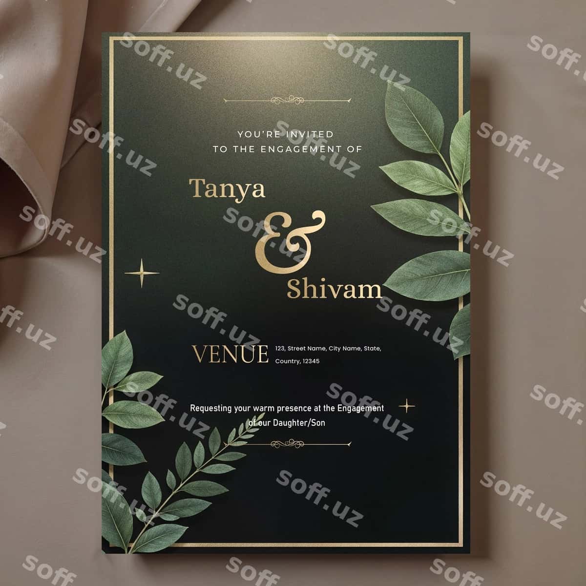 Elegant ijodiy taklifnoma | Elegant engagement invitation 1