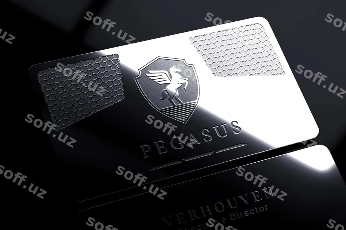 Elegant metal biznes karta logo mockup | Elegant metal business card logo mockup 1