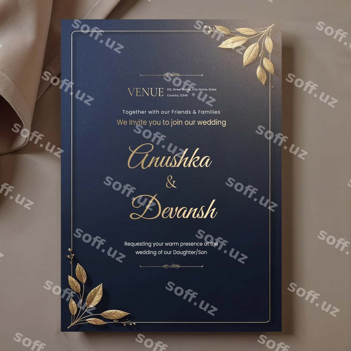 Elegant to'y taklifnomasi | Elegant wedding invitation card 1