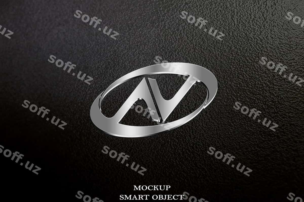 Chiziqlangan logotip mockup | Embossed logo mockup 1