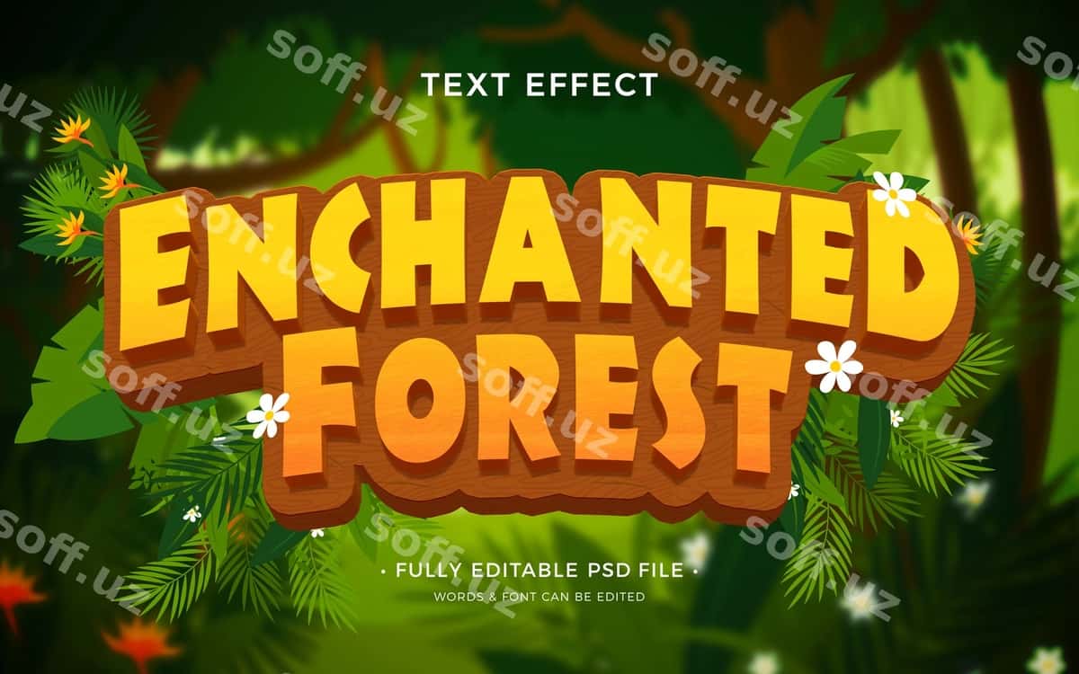 Ijodingi effekti | Enchanted forest text effect 1