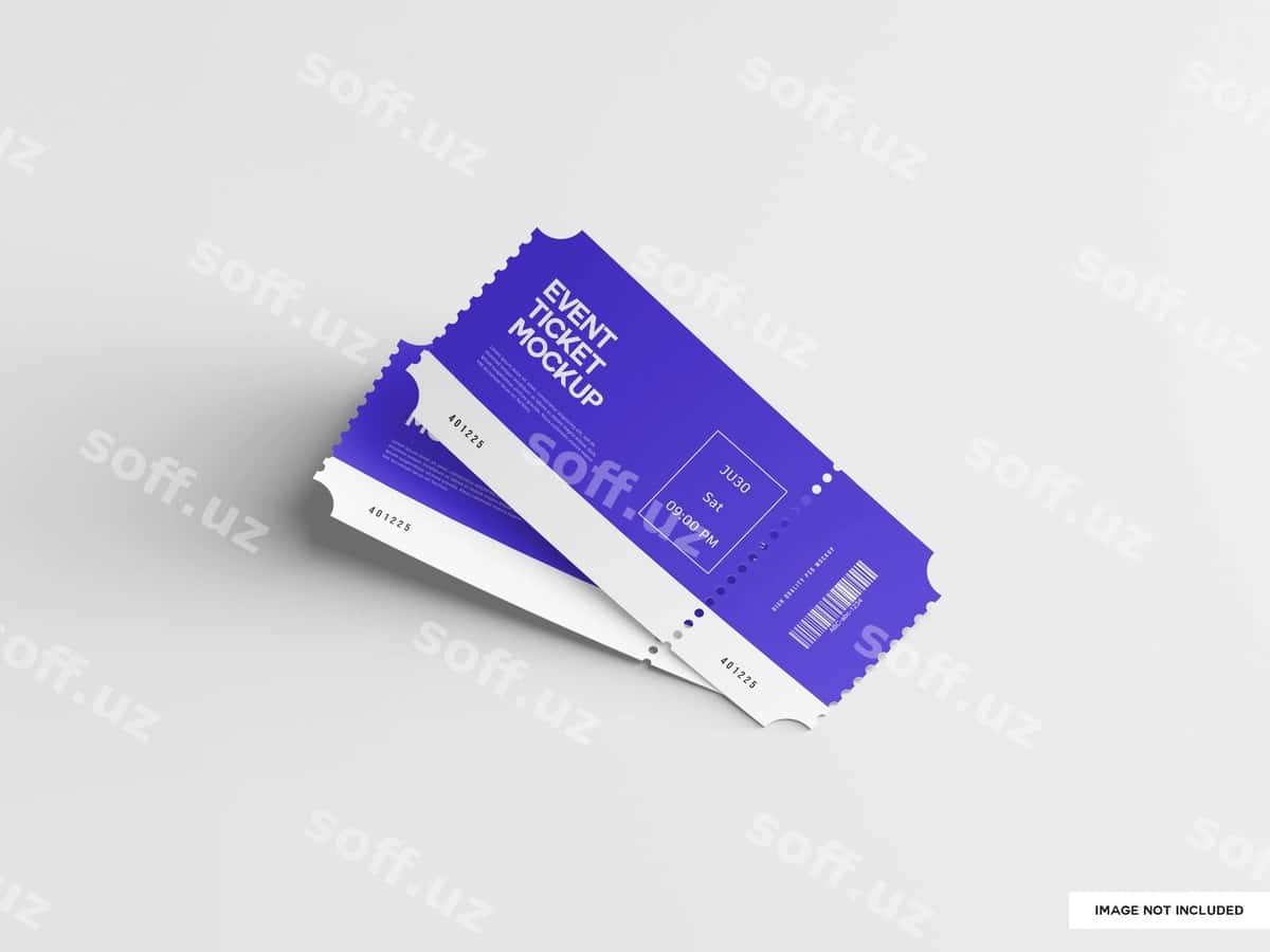 Tadbir chipta namunasi | Event ticket mockup 1