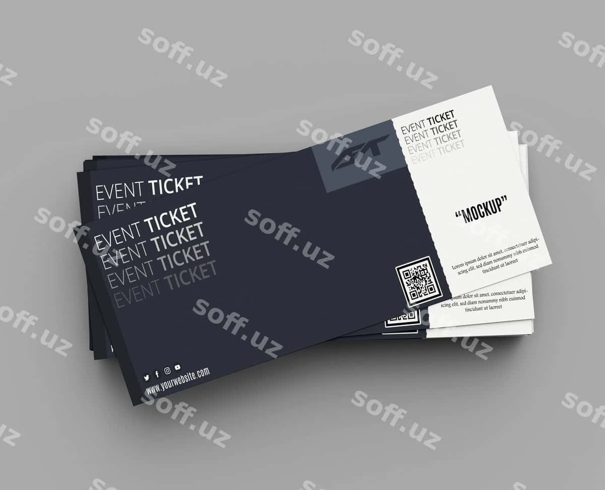 Tadbir chipta namunasi | Event ticket mockup 1