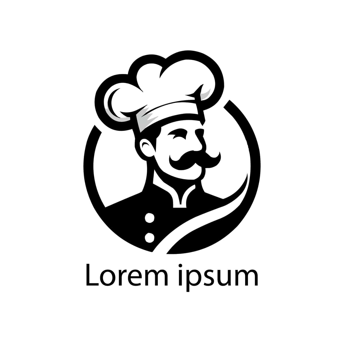 Oshpaz boshiga shlyapa kiygan logotipli oshpaz | Logo chef with chef hat his head 1