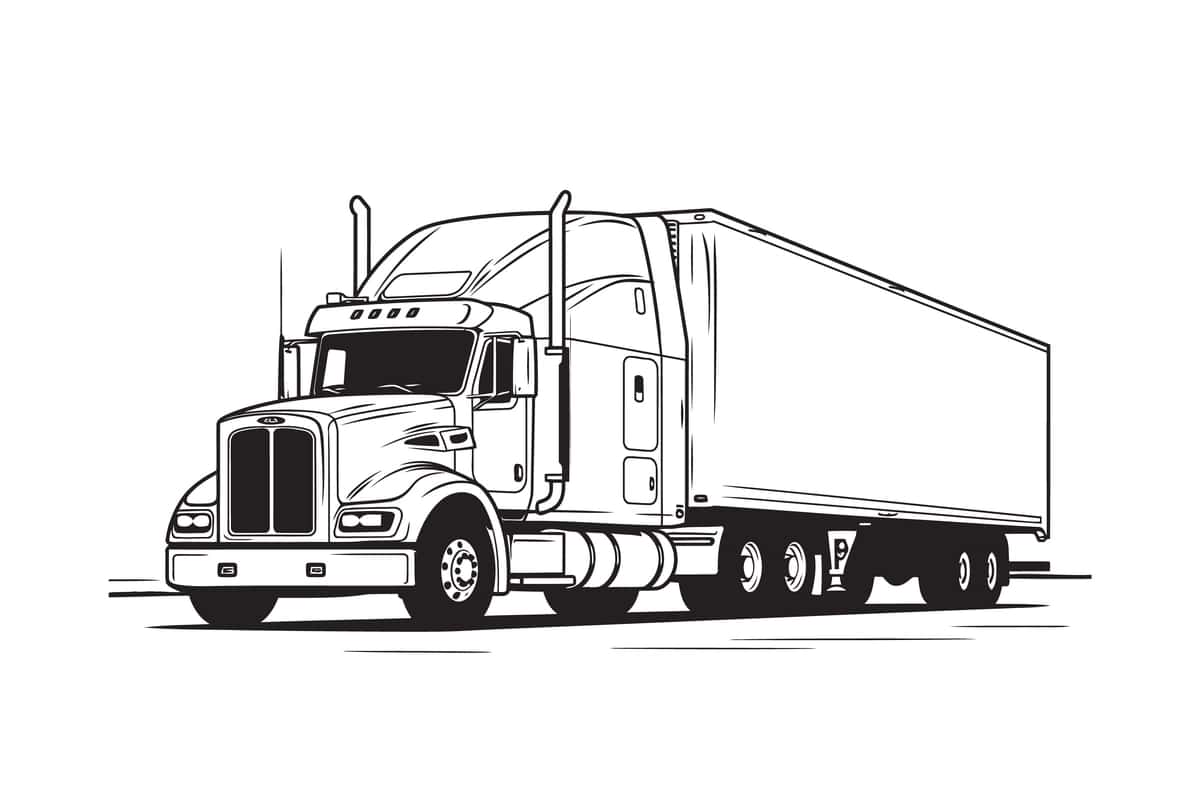 Ijodiy uslubdagi qora siluet yuk mashinasi logotipi yuk mashinasi vektor tasviri | Creative style black silhouette truck logo icon truck vector illustration 1