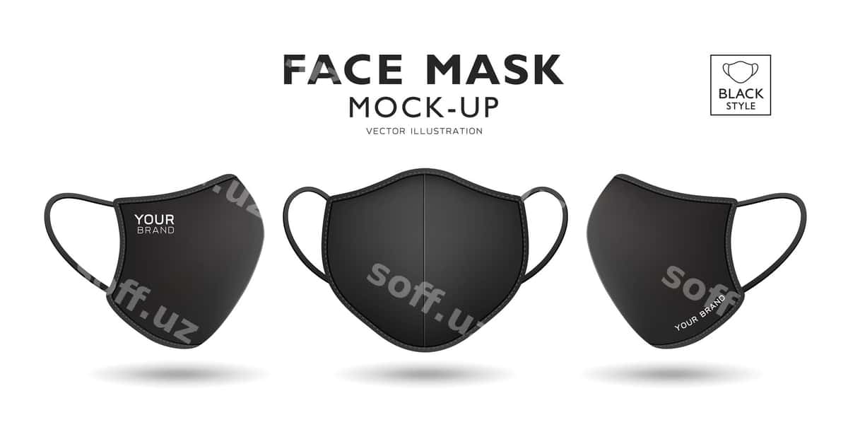 Yuz maskasi ip qora rang | Face mask fabric black color 1