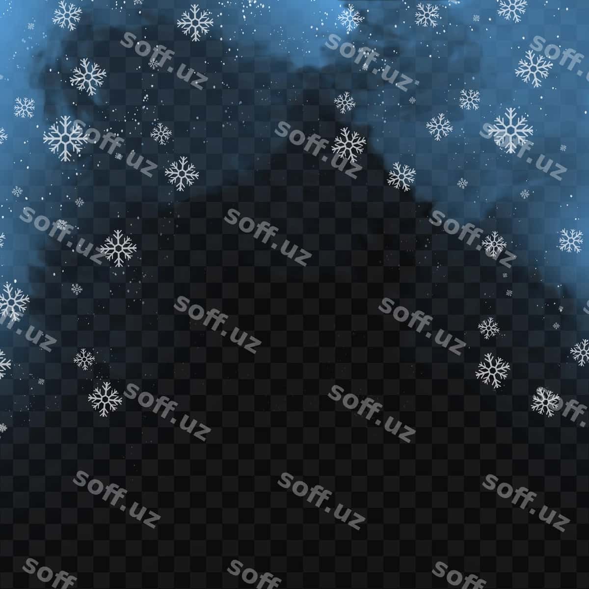 Tushadigan qor mehrobchilari ramkasi | Falling snowflakes frame 1