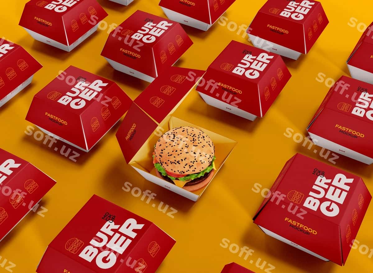Tez ovqatlanish maketi | Fast food mockup 1