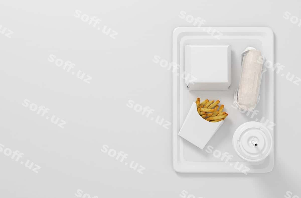 Fast food qadoqlash maketi dizayni | Fast food packaging mockup design 1