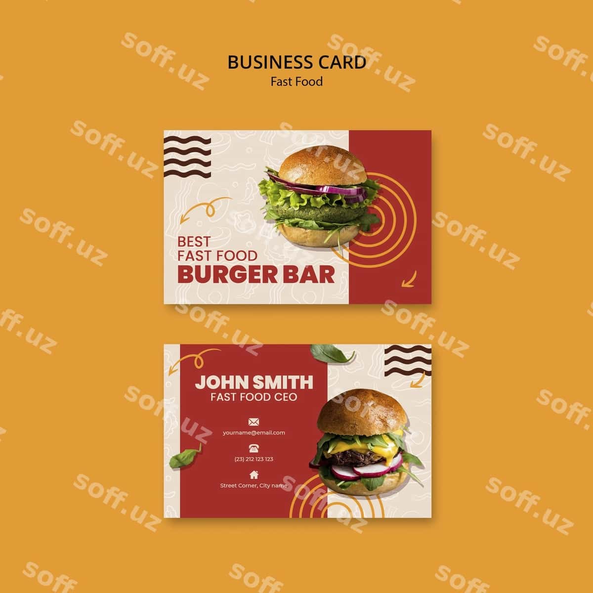 Tez ovqat shablon dizayni | Fast food template design 1
