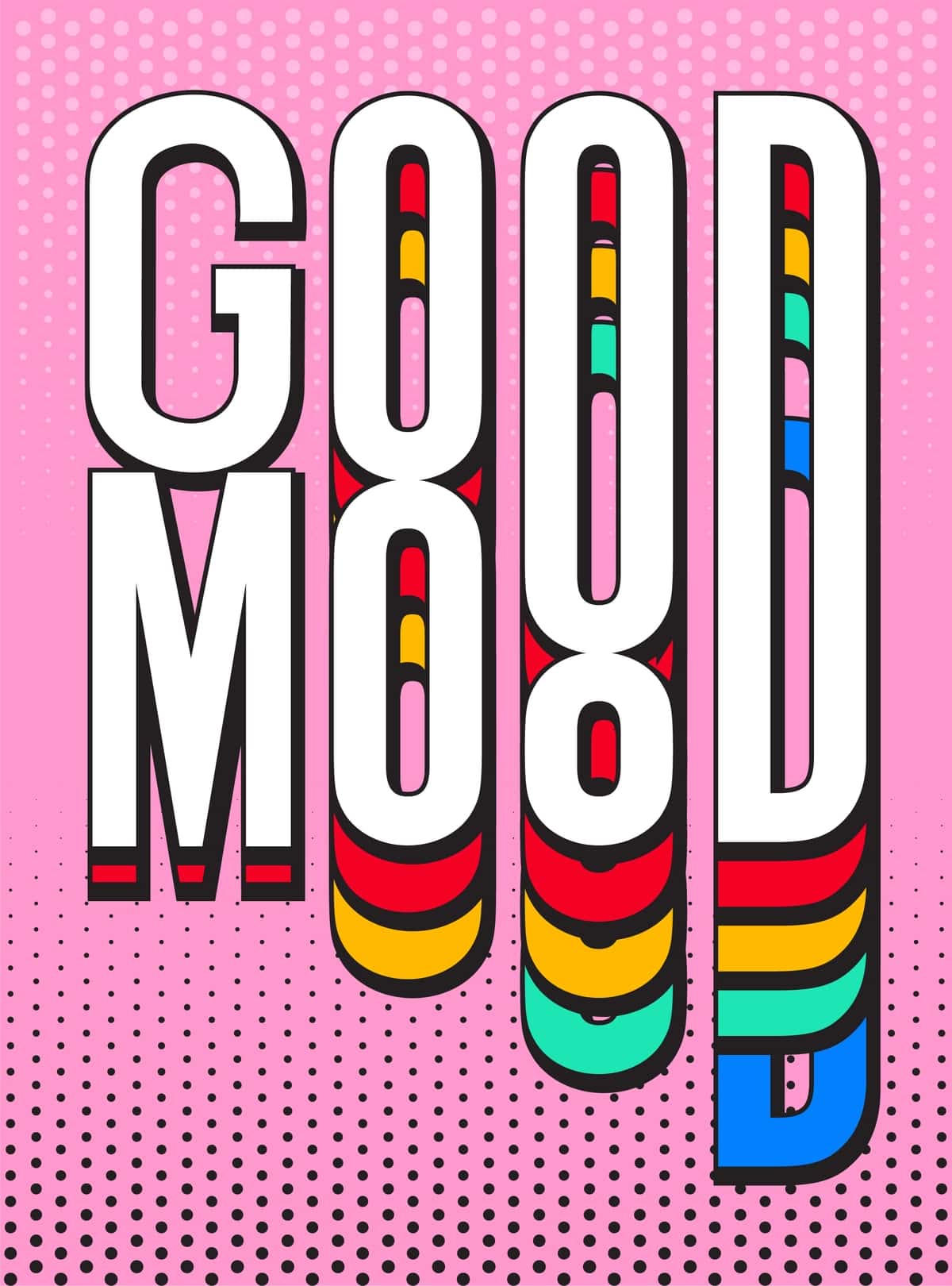 Yaxshi kayfiyat retro pop-art tipografiyasi | Good mood retro pop art typography 1