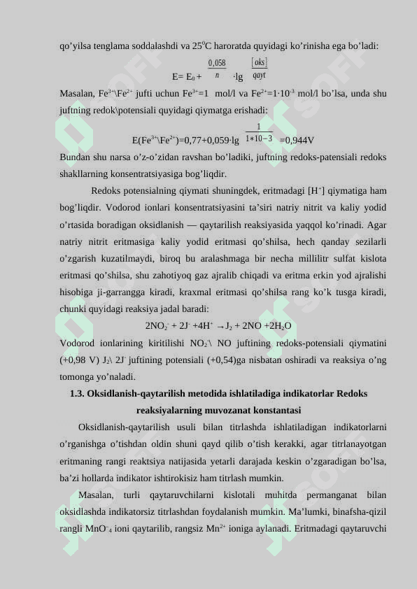 Oksidlanish-qaytarilish metodi yordamida titrlash 8