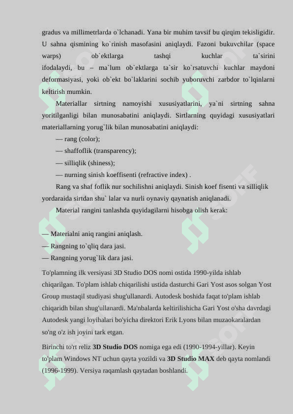 3D Studio MAX dasturi 6