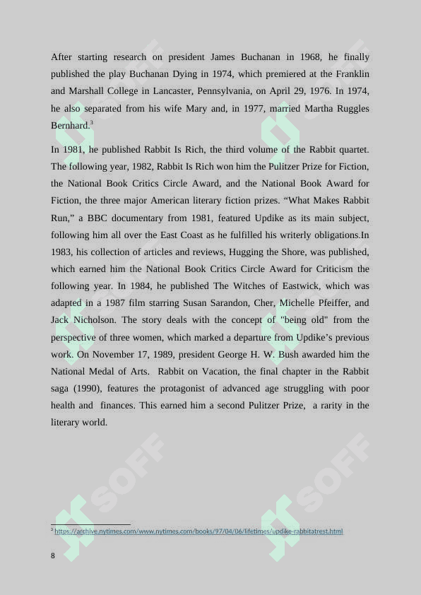 JOHN UPDIKE'S CYCLE OF NOVELS ABOUT "RABBIT" 8