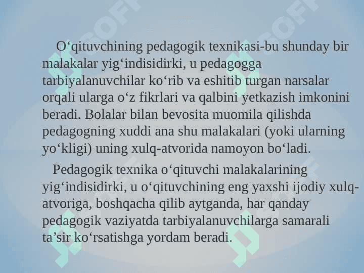 Pedagogik faoliyatning individual uslubi 2