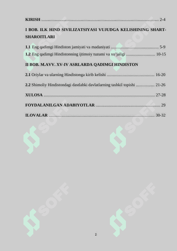 Qadimgi Hindiston svilizatsiyasi 2