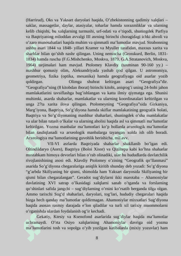 Antik manbalarda O'rta Osiyo 8