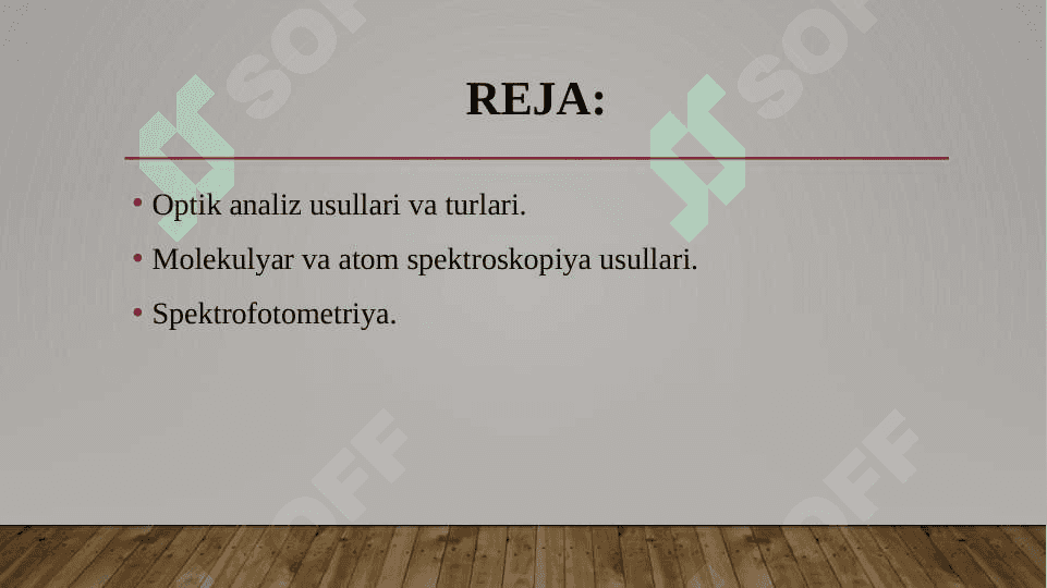 Optik analiz usullarining qo'llanilishi 2