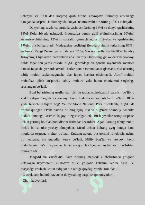 O‘zbekiston hayvonot dunyosi 5