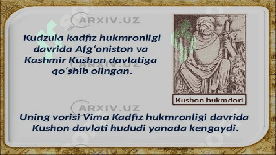Kushon podsholigi davri madaniyati va san`ati 6