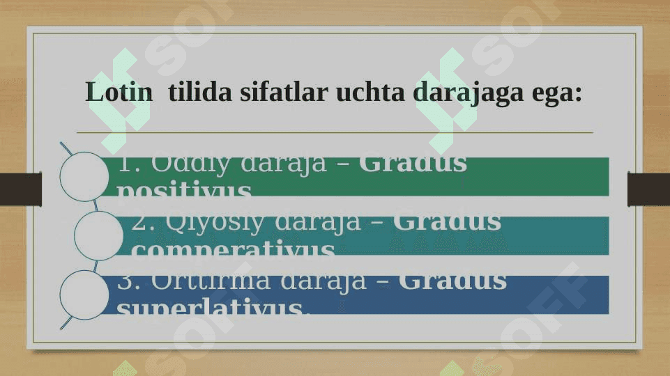 Orttirma darajadagi sifat 2