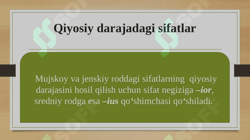 Orttirma darajadagi sifat 3