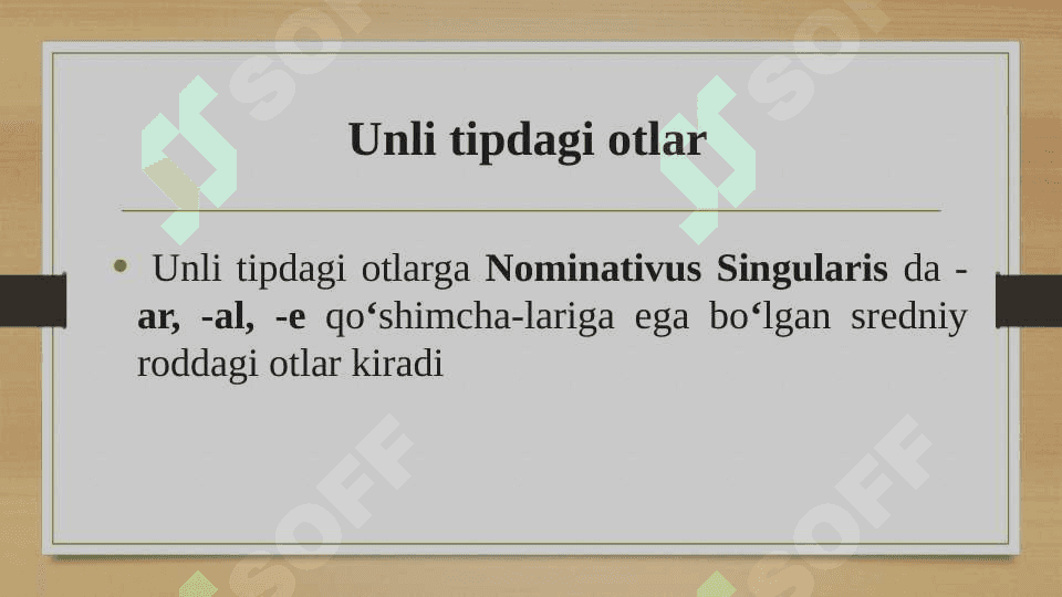 III-turlanishdagi unli tipdagi otlar 2