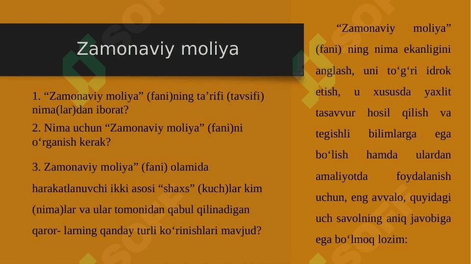 Zamonaviy (amaliy) moliyaviy qarorlar 3