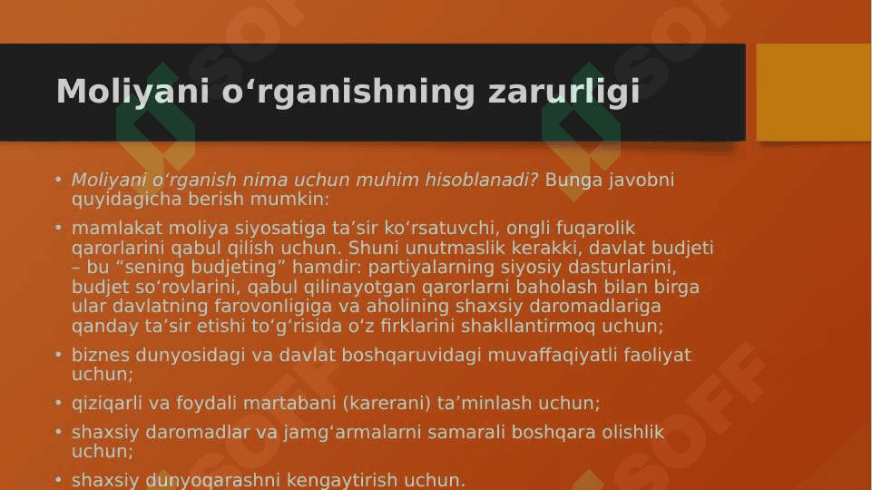Zamonaviy (amaliy) moliyaviy qarorlar 8