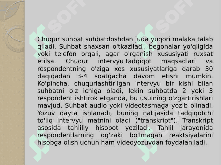 Chuqur intervyu o‘tkazish qoidalari 3