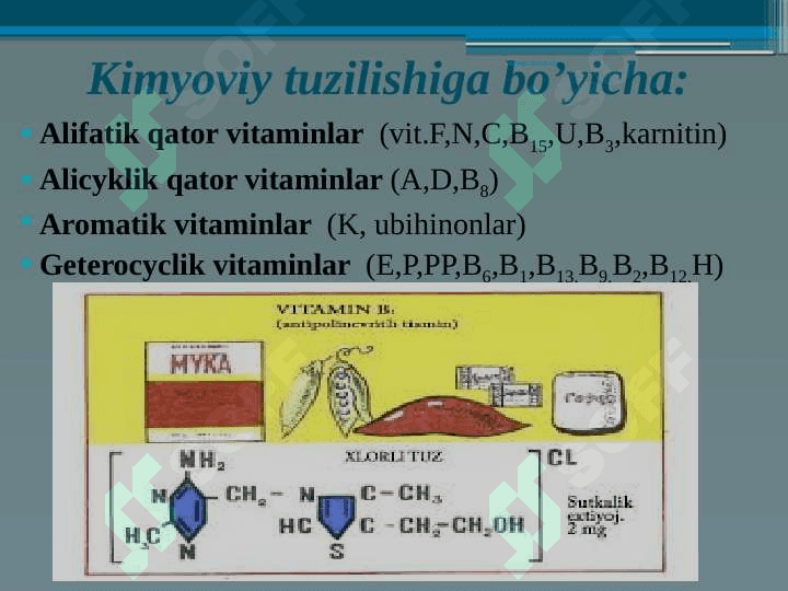 Vitaminlar. “Suvda va yog`da eriydigan vitaminlar 8