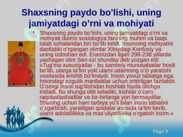 Shaxs rivojlanishi, tarbiyasi va ijtimoiylashuvi 3