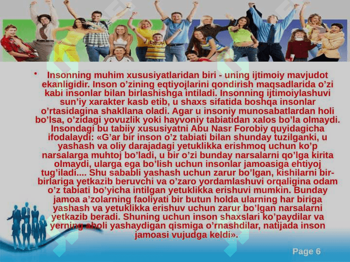 Shaxs rivojlanishi, tarbiyasi va ijtimoiylashuvi 6