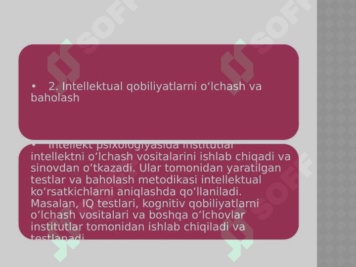 Intellekt psixologiyasida institutlar 8