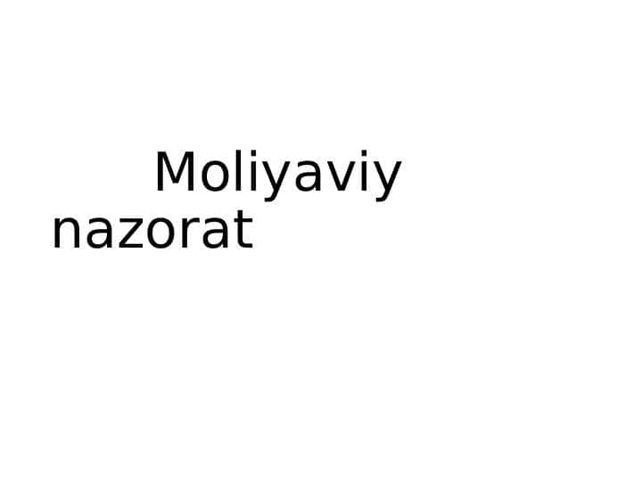 Moliyaviy nazorat