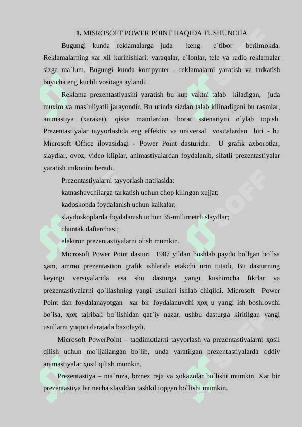 Power point dasturining  asosiy  elementlari animatsion effektlar 2
