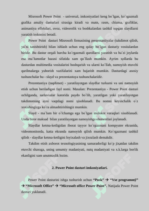 Power point dasturining  asosiy  elementlari animatsion effektlar 3