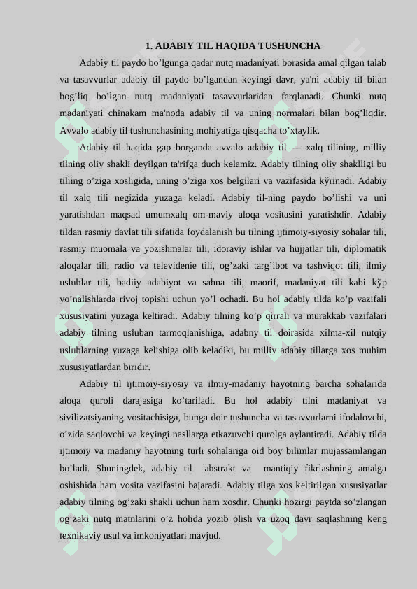 Adabiy til haqida tushuncha 2
