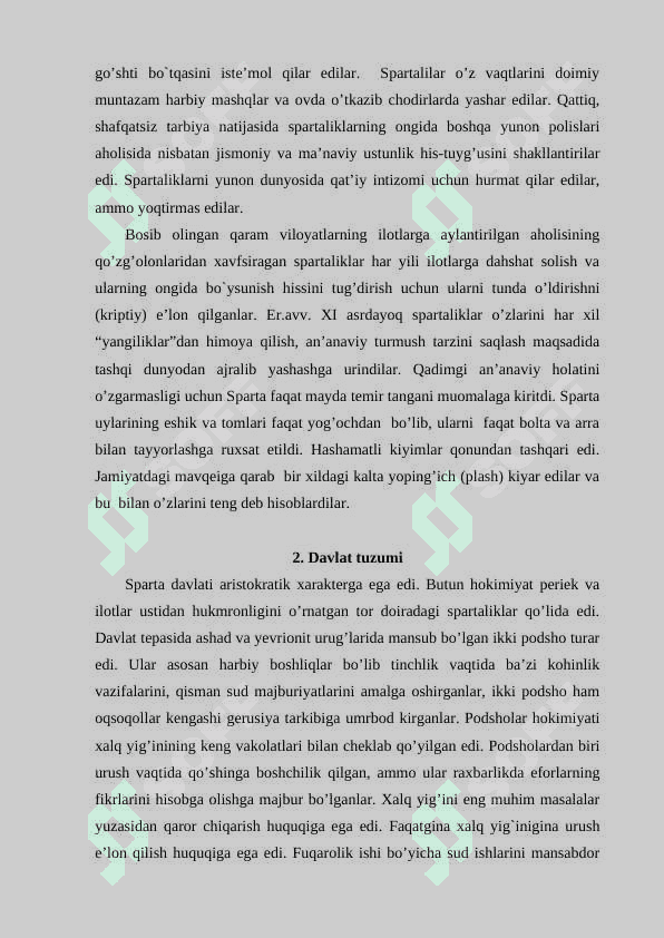 Sparta polisini o‘ziga xos xususiyatlari. 4