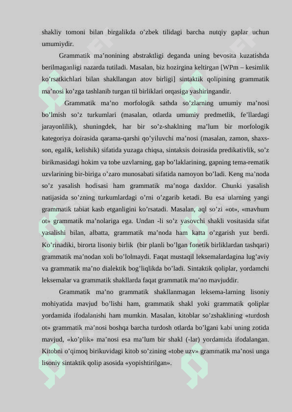 SO’ZNING  GRAMMATIK MA’NOSI, GRAMMATIK SHAKLI. 3