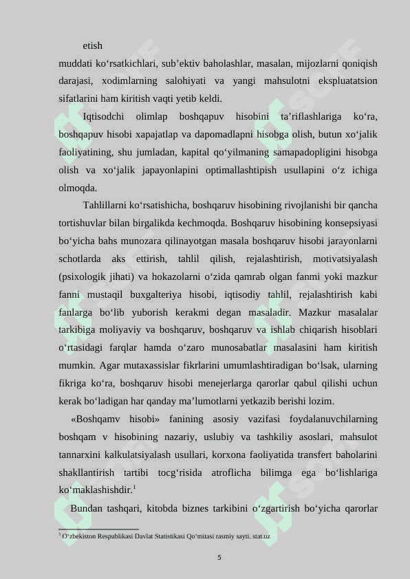 Boshqaruv hisobini tashkil qilish va uning me'yoriy huquqiy asoslari 5