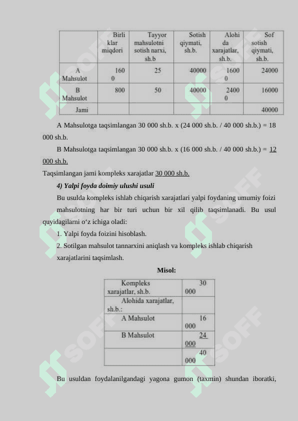KOMPLEKS ISHLAB CHIQARISHDA XARAJATLARNI TAQSIMLASH VA QO'SHIMCHA MAXSULOT ISHLAB CHIQARISH 8