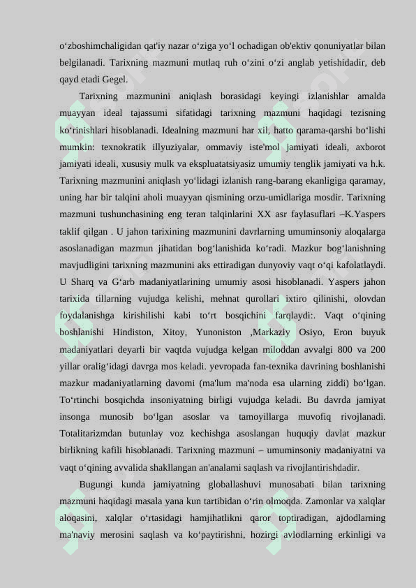 TARIX FALSAFASI VA FALSAFA TARIXI UYG'UNLIGI 4