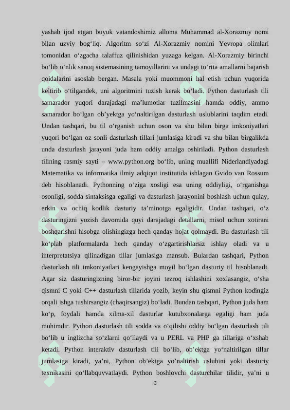 PHYTON DASTURLASH TILIDA GRAFIKA BILAN ISHLASH. 3